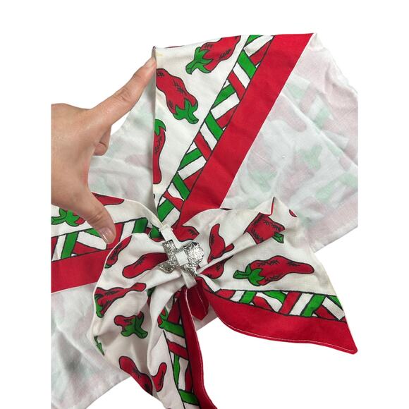 Southwestern- Red chili pepper- Rave Festival Beaded Scarf Cape Texas - Picture 3 of 7